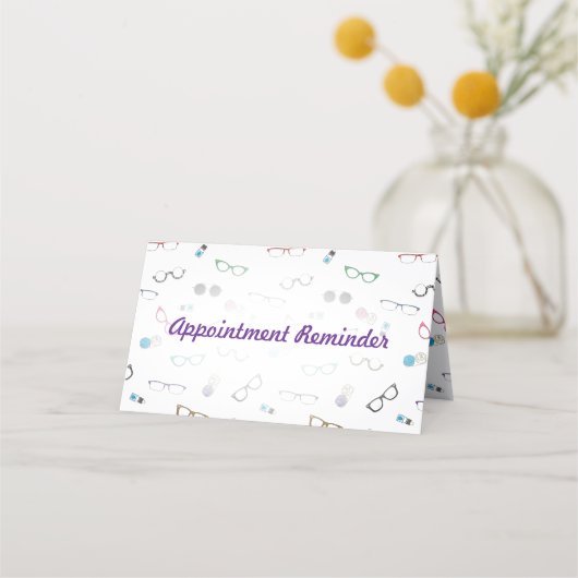 眼鏡クールと目連絡気に計 予約カード (正面)