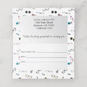 眼鏡クールと目連絡気に計 予約カード (内部開封)