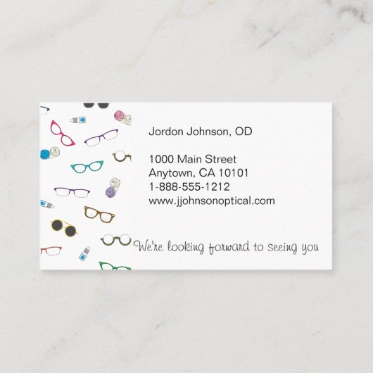 眼鏡クールと目連絡気に計 名刺 (裏面)