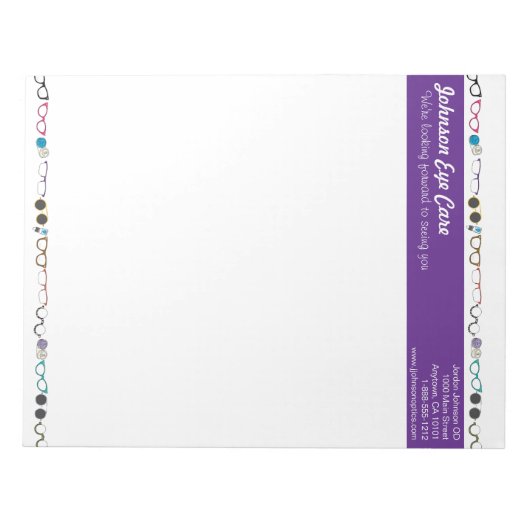 眼鏡クールと眼連絡の専気に門家 ノートパッド (正面)