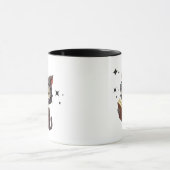 眼鏡クールの本を読る猫 マグカップ (中央)