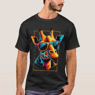 眼鏡クールをかけたキリン Tシャツ