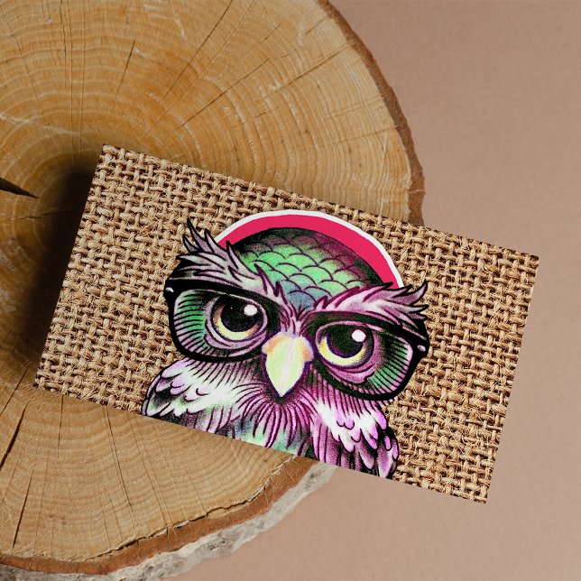 眼鏡クール付きカラフルタトゥー賢いフロおもしろいウ (Cool Colorful Tattoo Wise Owl With Funny Glasses )