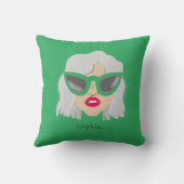 眼鏡クール付き白髪の名前をカスタムする クッション (裏面)