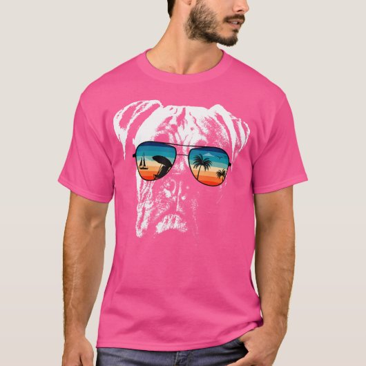眼鏡サングラス付きボクサーシャツレトロスタイル Tシャツ (正面)