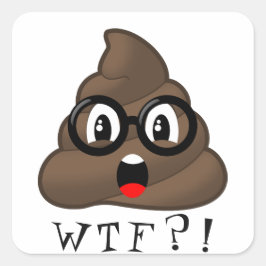 眼鏡シおもしろいッカー付きWTFウンチ絵文字 スクエアシール