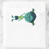 眼鏡シールの女の子 長方形シール (バッグ)