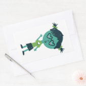 眼鏡シールの女の子 長方形シール (封筒)