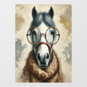 眼鏡スタイリッシュ付き馬 – おもしろいヴィンテージ ウィンドウサイン (シート)