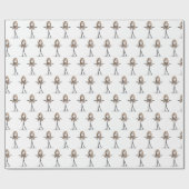 眼鏡スニーカー付きステッキ姿の女の子 ラッピングペーパー (フラット)