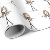 眼鏡スニーカー付きステッキ姿の女の子 ラッピングペーパー (ロールコーナー)