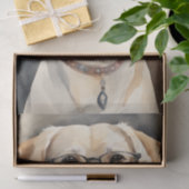 眼鏡デコページの水色ラブラドール 薄葉紙 (ギフト)