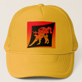 眼鏡トラック帽を被った猫 キャップ