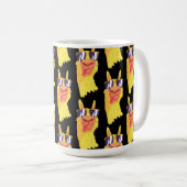 眼鏡パタおもしろいーン付ラマ顔 コーヒーマグカップ (正面右)