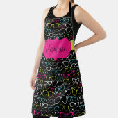 眼鏡パーソナライズされたマゼンパターン(の模様が)あるタブラック エプロン (インサイチュ)