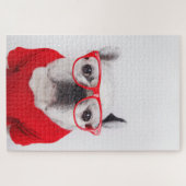 眼鏡フランスのとシャツのブルドッグ ジグソーパズル (横)