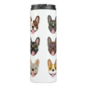 眼鏡フランスのをかけている可愛いブルドッグ タンブラー (裏面)