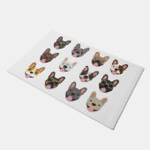 眼鏡フランスのをかけている可愛いブルドッグ ドアマット (アングル)