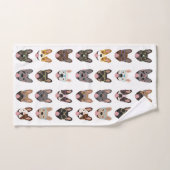 眼鏡フランスのをかけている可愛いブルドッグ バスタオルセット (ハンドタオル)