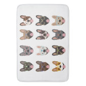 眼鏡フランスのをかけている可愛いブルドッグ バスマット (正面縦)