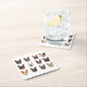 眼鏡フランスのをかけている可愛いブルドッグ ペーパーコースター (インサイチュ)