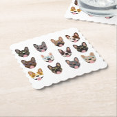 眼鏡フランスのをかけている可愛いブルドッグ ペーパーコースター (アングル)