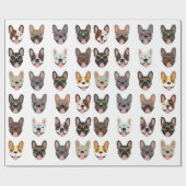 眼鏡フランスのをかけている可愛いブルドッグ ラッピングペーパー (フラット)