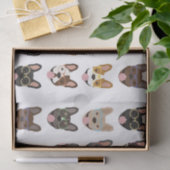 眼鏡フランスのをかけている可愛いブルドッグ 薄葉紙 (ギフト)