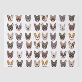 眼鏡フランスのをかけている可愛いブルドッグ 薄葉紙