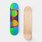 眼鏡フランスの付き可愛いブルドッグポップ・アートのスタイル スケートボード (正面)