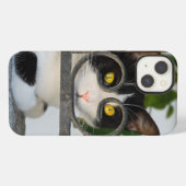 眼鏡フレームで面白写真をフレーム化 - おもしろ猫 iPhoneケース (裏面横)
