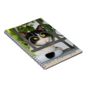 眼鏡フレームのフォトカバー付き好奇心おもしろい猫 ノートブック (右側)