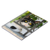 眼鏡フレームのフォトカバー付き好奇心おもしろい猫 ノートブック (左側)
