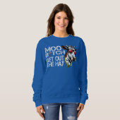 眼鏡モーの汗でおもしろい干し草の牛を出る スウェットシャツ (正面フル)