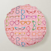 眼鏡レトロモダンヒップスター（ピンクギンガム付） ラウンドクッション (裏面)