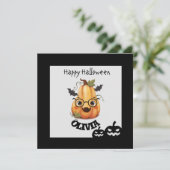 眼鏡不気味付きカボチャのハロウィンカード (スタンド正面)