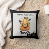 眼鏡不気味付きカボチャのハロウィン クッション (ブランケット)