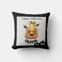 眼鏡不気味付きカボチャのハロウィン クッション