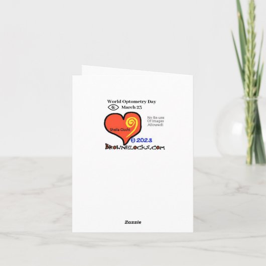 眼鏡世界の検眼日挨拶カード カード (裏面)