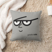 眼鏡付おもしろいき「ギークルール」に見える顔 クッション (ブランケット)