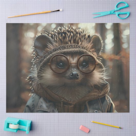 眼鏡付お洒落デカップヤマアラシ 薄葉紙 (クラフト)