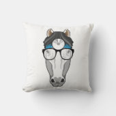 眼鏡付きの医者としての馬 クッション (正面)