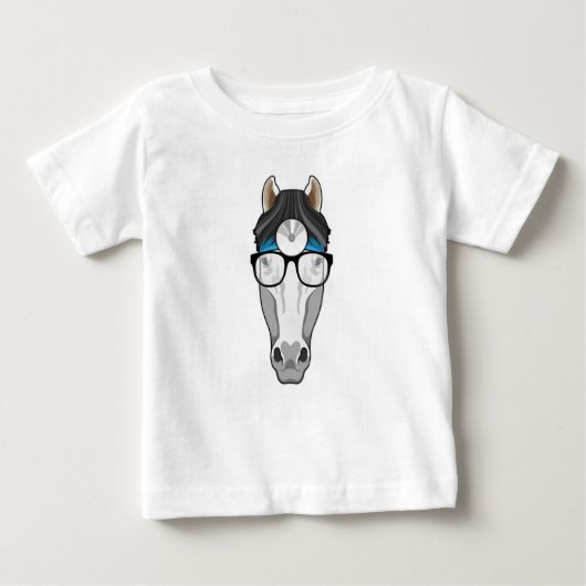 眼鏡付きの医者としての馬 ベビーTシャツ (正面)