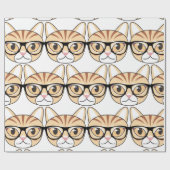 眼鏡付きオタク猫 ラッピングペーパー (フラット)