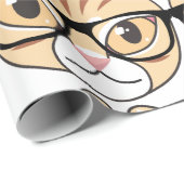 眼鏡付きオタク猫 ラッピングペーパー (ロールコーナー)
