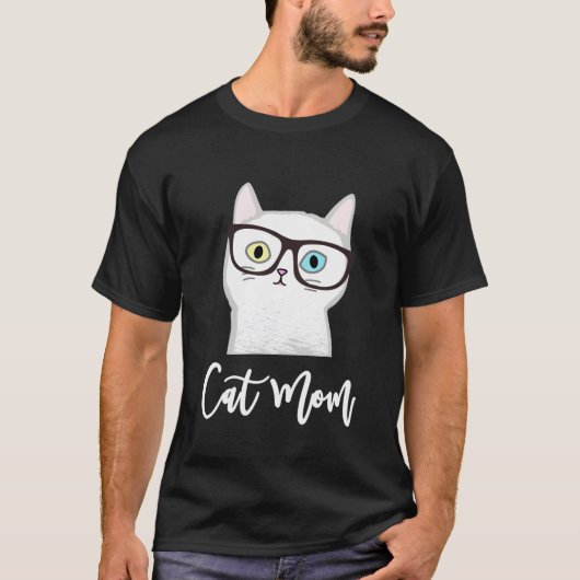 眼鏡付きオタク猫 Tシャツ (正面)