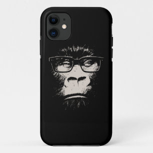 眼鏡付きヒップスターゴリラ iPhone 11 ケース