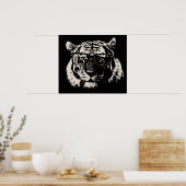 眼鏡付きヒップスタータイガー ポスター (キッチン)