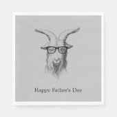 眼鏡付きヒップスターヤギ スタンダードランチョンナプキン (正面)