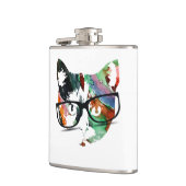 眼鏡付きヒップスター子猫 フラスク (左)